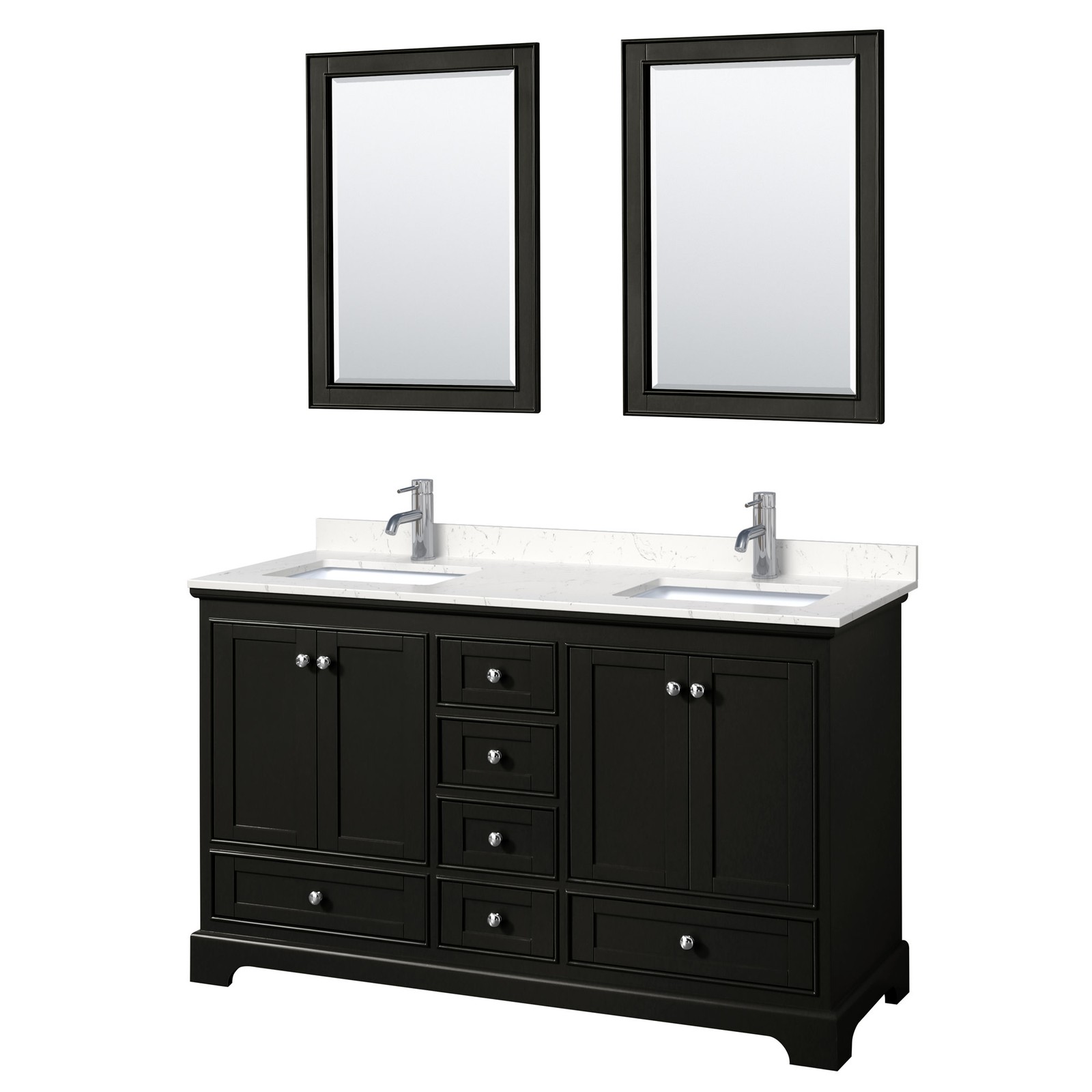 Wyndham Collection WCS202060D-VCA-M24 Deborah 60″ – White / Carrara Cultured