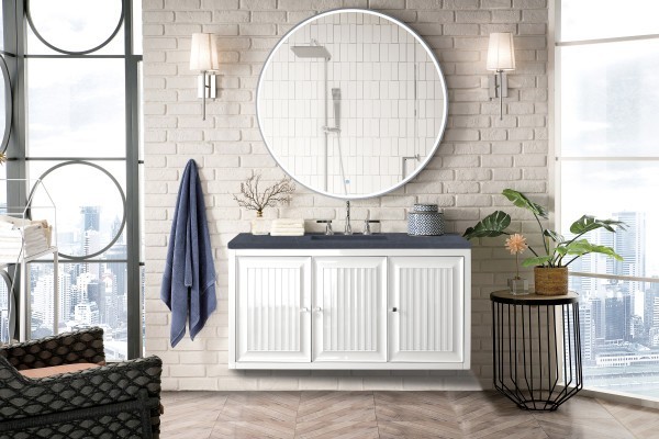 48″ James Martin Athens E645-V48-GW-3CSP Vanity Cabinet Charcoal Soapstone Top