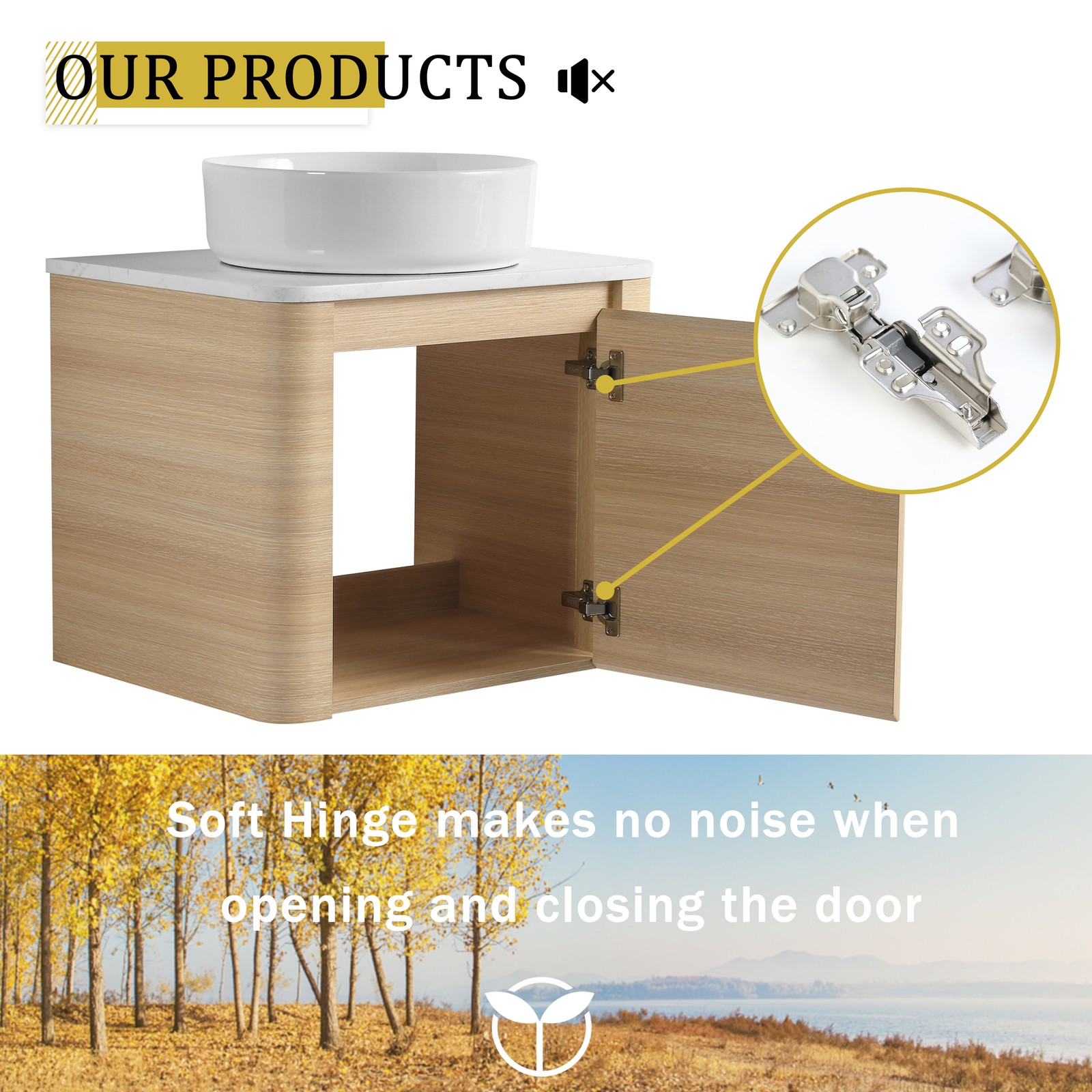 60 in Floating Bathroom Vanity Cabinet 2x White Ceramic Sink Basin +Open Shelves