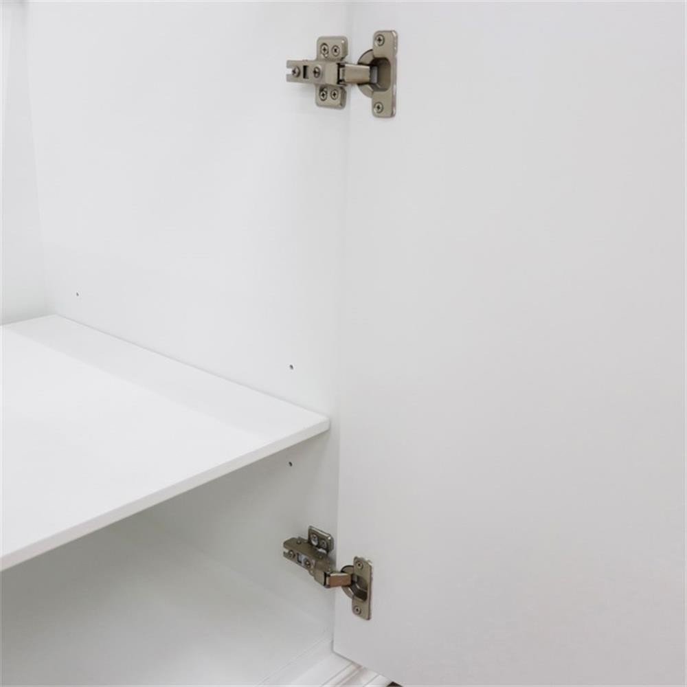 61 in. Double Wooden Vanity White White Carrara Marble Round Sink