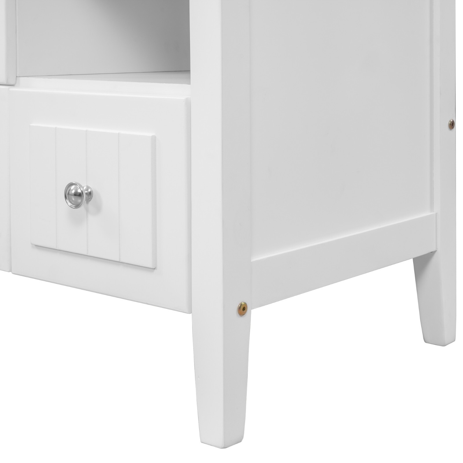 36″ Bathroom Vanity Base Only, Solid Wood Frame and MDF Boards, White