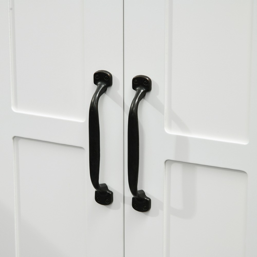 Pedestal Bathroom Storage Cabinet White Adjustable Shelf Under Sink Organizer