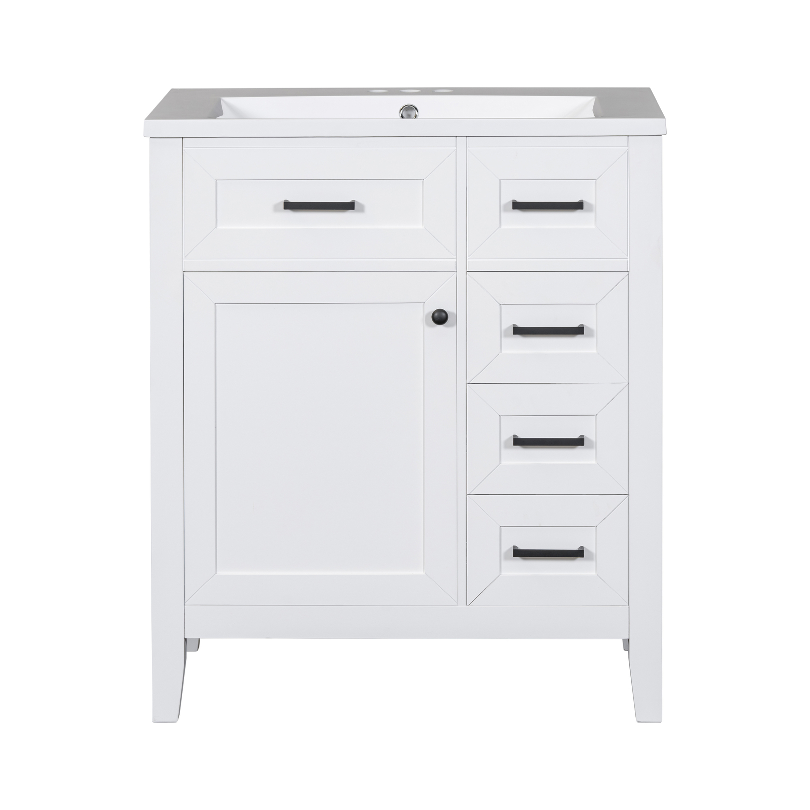 30″ Bathroom Vanity with Sink, Freestanding Vanity Storage Cabinet, 3 Drawers
