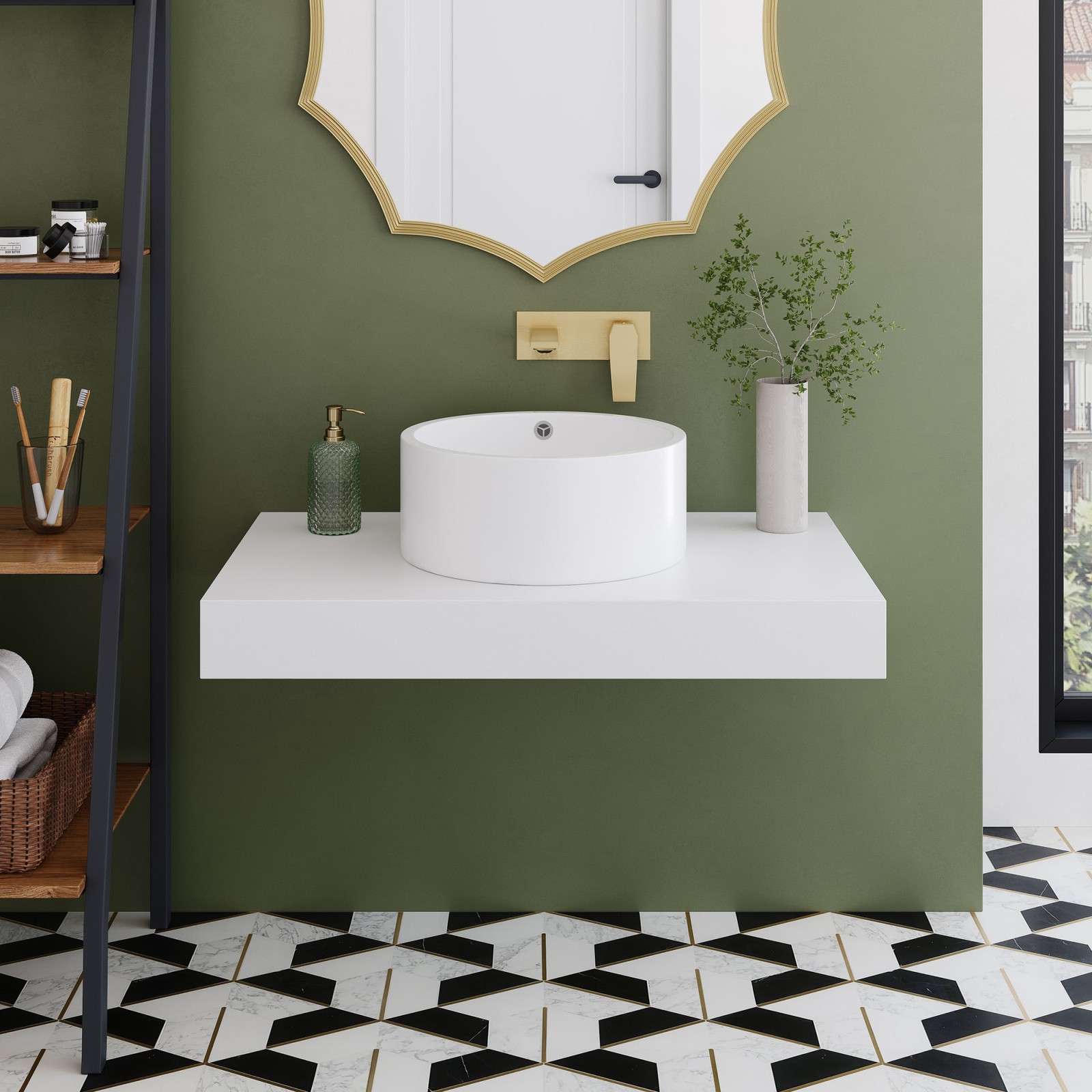 Swiss Madison SM-WS601-SH Monaco 36″ Stone Composite Vanity Top – White