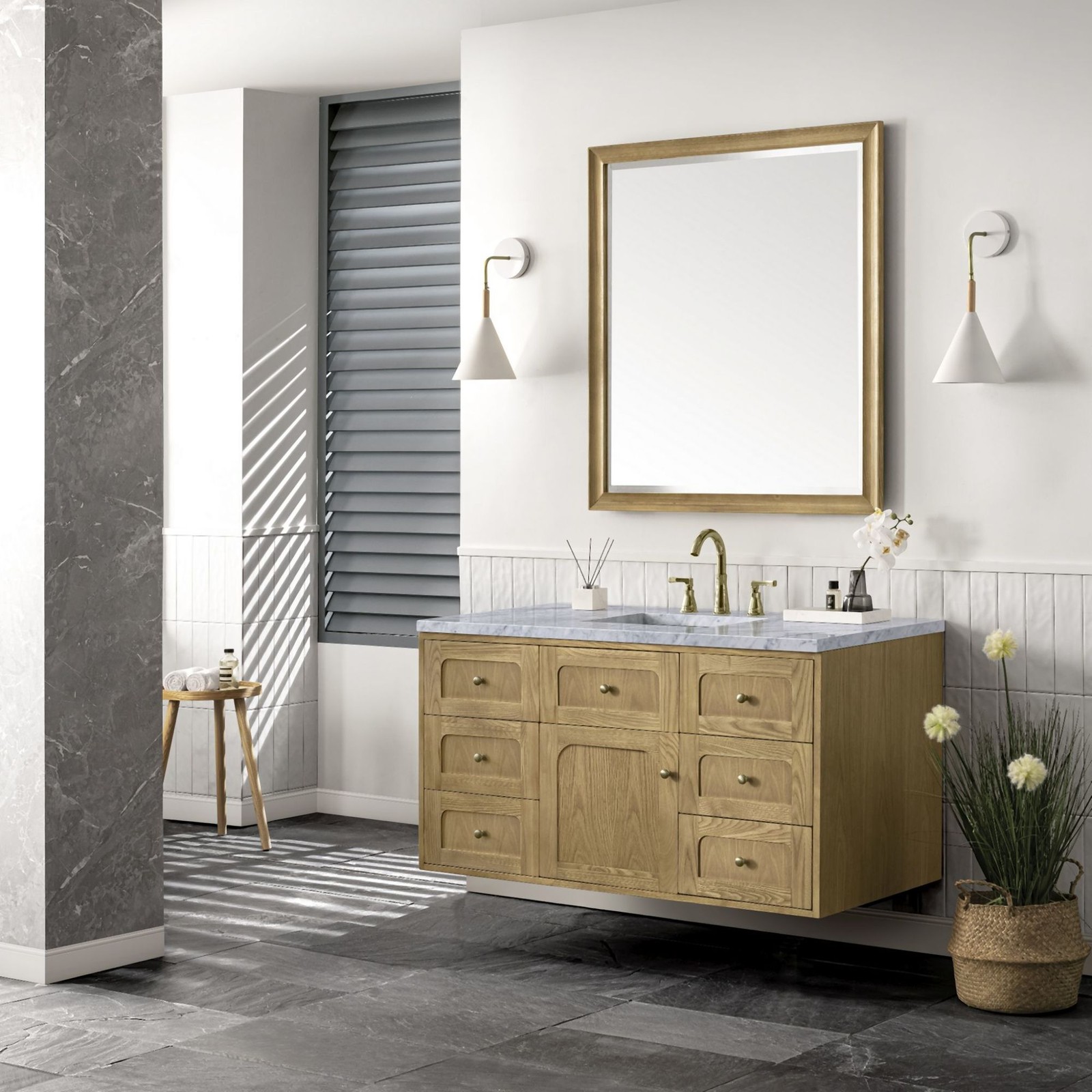 James Martin Vanities 545-V48-3CBL Laurent 48″ – Light Natural Oak
