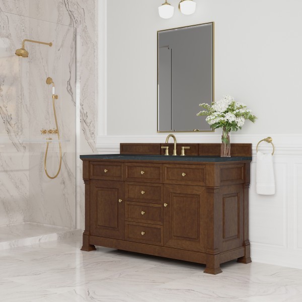 60″ James Martin Brookfield 547-V60S-HNO-3CSP Vanity Cabinet Charcoal Top