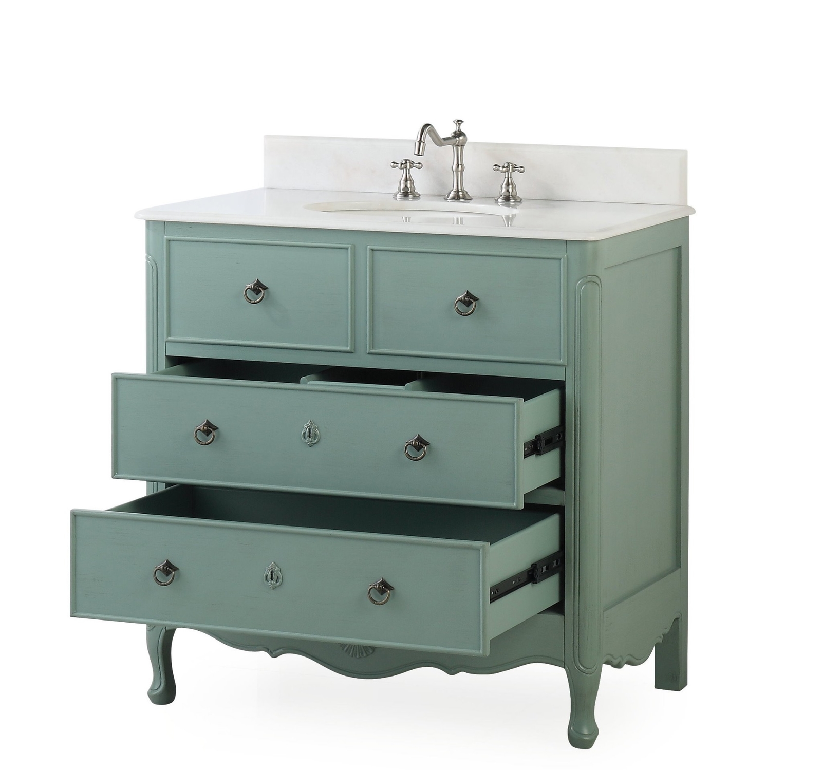 34 inch Cottage look Blue Daleville Bathroom Sink vanity HF081Y – Local Pick up