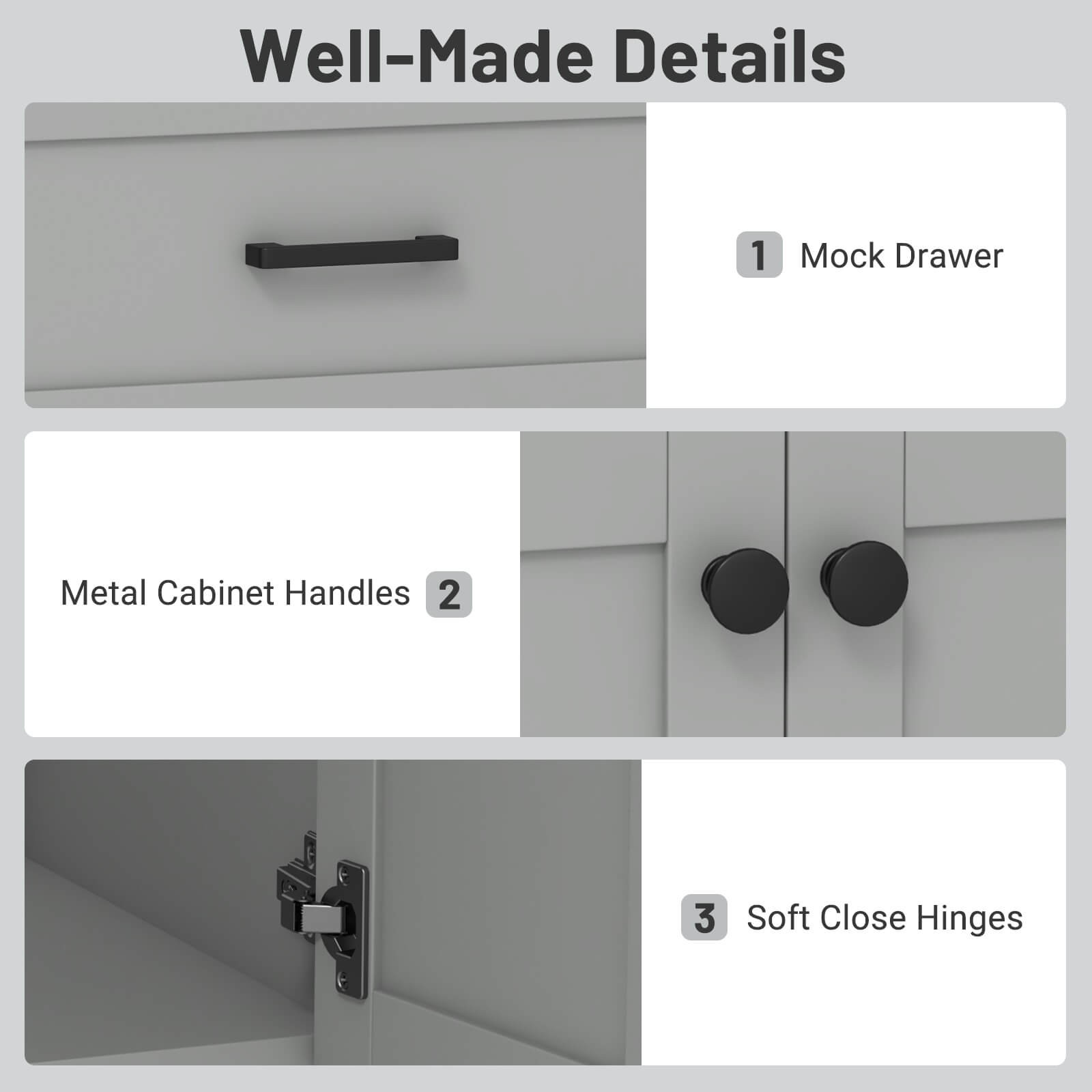 Bathroom Vanity Unit with Basin Under Sink Bathroom Storage Cabinet Freestanding