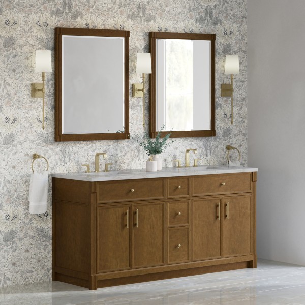 72″ James Martin Bellshire 660-V72-HNO-3VSL Double Vanity Cabinet Silver Top