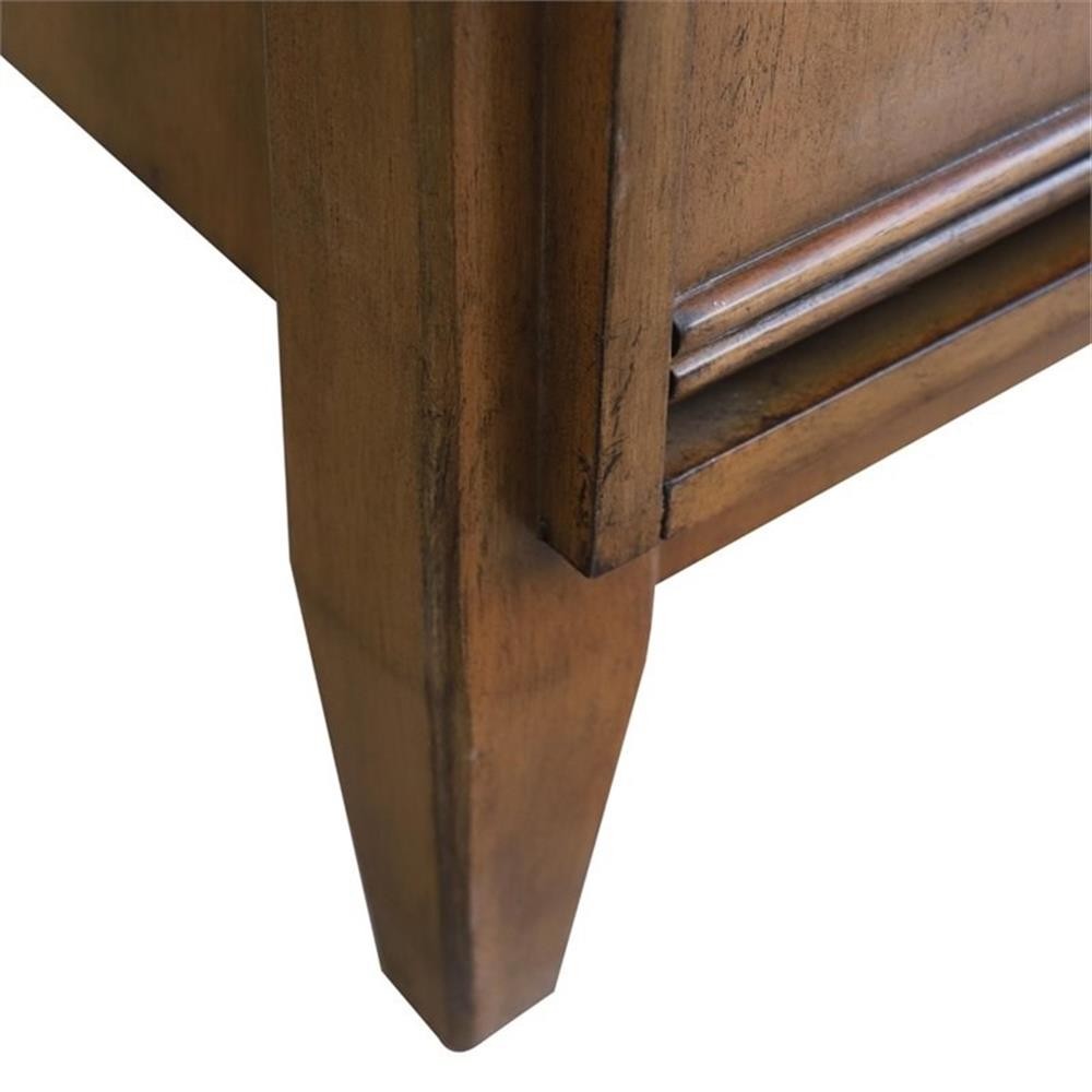 MCM 37″ Single Solid Wood Vanity with Right Round Sink in Walnut/Gray