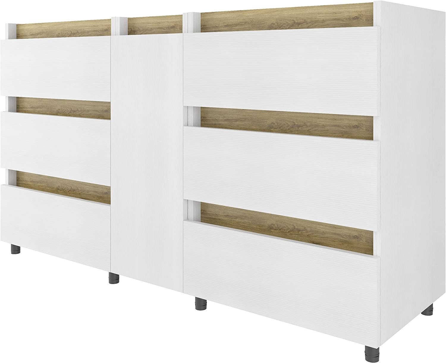 Randalco Memphis 60″ Vanity Base Cabinet | Roucke White Wood | 60 X 35 X 21,5 in