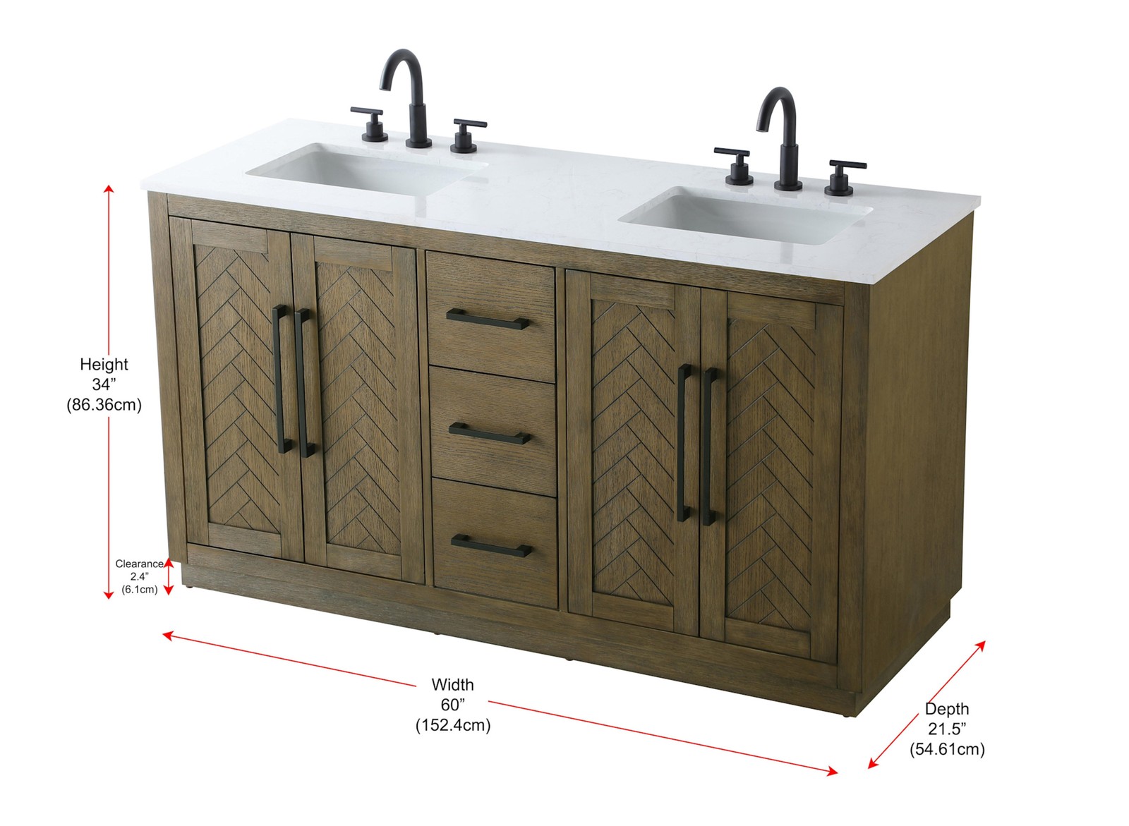 Elegant Lighting VF29060D Chase 60″ – Hazel Oak
