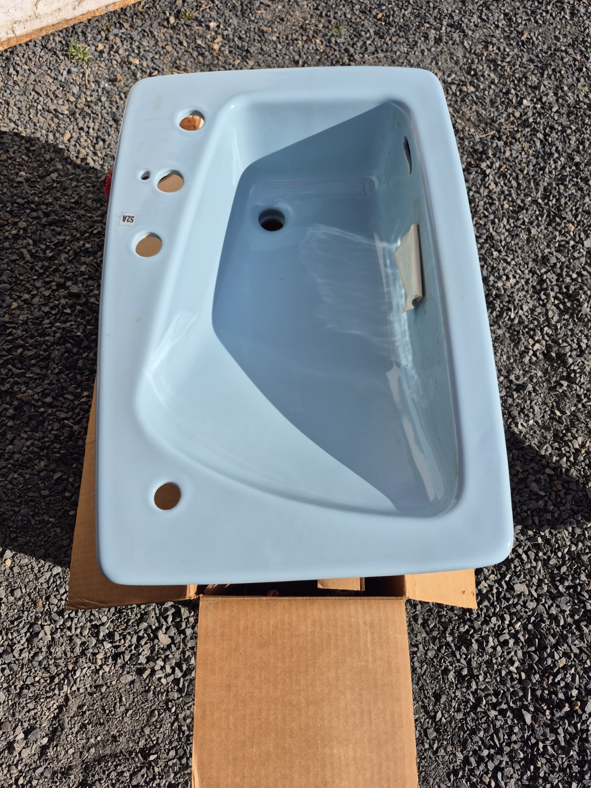 NEW Kohler K-2170 Lady Vanity 28″ Bathroom Sink, SIDE SPRAY HOLE, Cerulean Blue