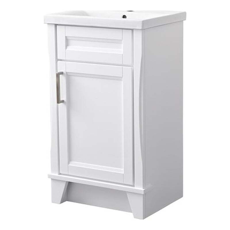 20 in. Single Sink Vanity in White Finish with White Ceramic Sink Top