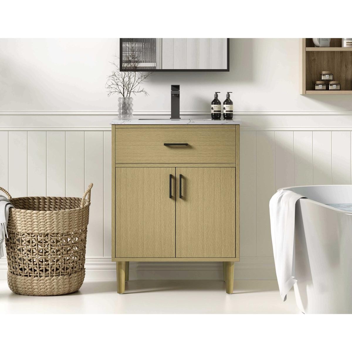 Elegant Lighting VF25024MHB Chandler Vanity Honey Brown