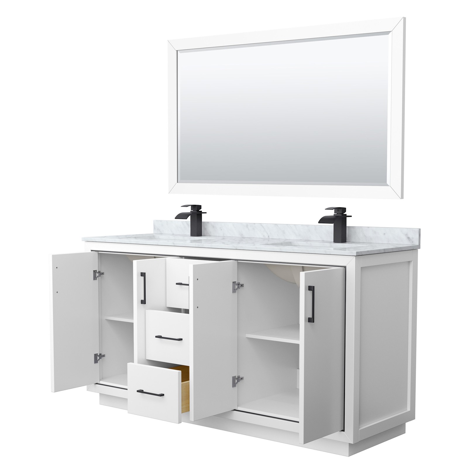 Wyndham Collection WCF1111-66D-NAT-M58 Icon 66″ – Dark Gray / Brushed Nickel