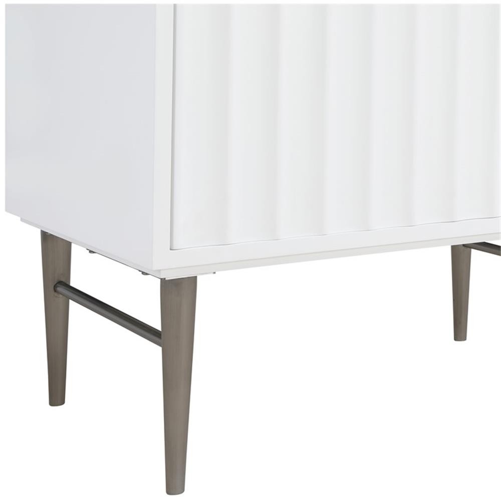 Maklaine Modern / Contemporary Rich White Finish Bathroom Vanity
