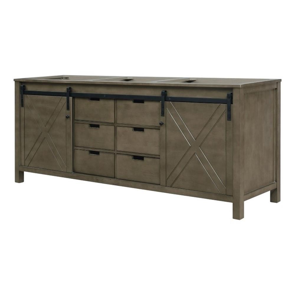 Lexora Home Marsyas 80″ Vanity Cabinet in Rustic Brown