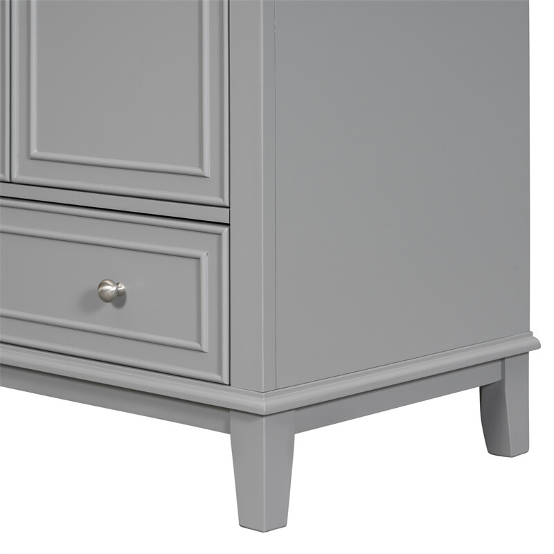 30″ Modern Bathroom Vanity with Sink Set,Gray Bathroom Cabinet w/Doors & Drawer