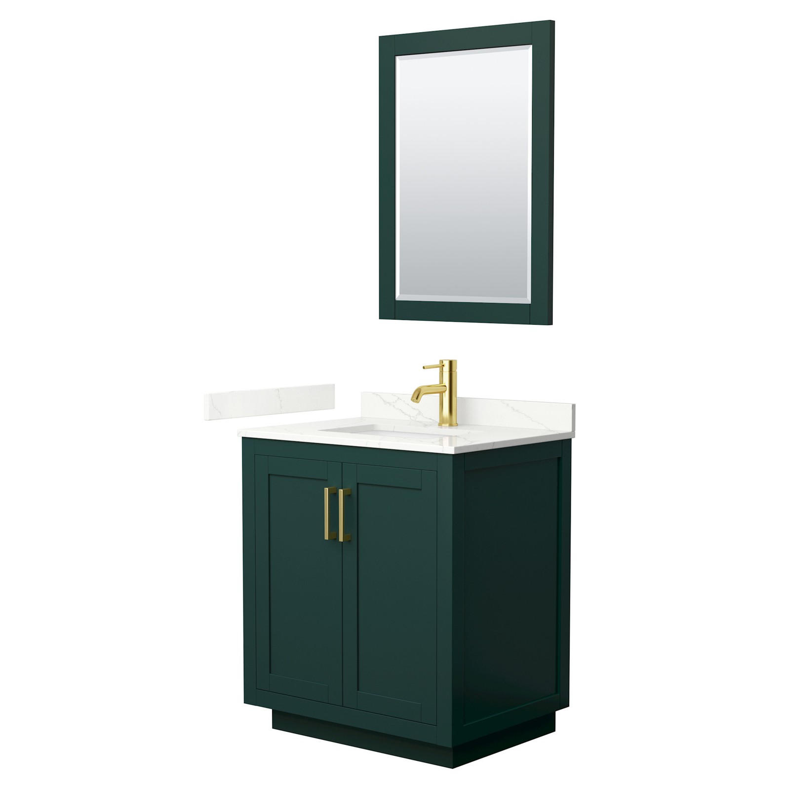 Wyndham Collection WCF292930S-QTZ-UNSM24 Miranda 30″ – Dark Gray / White Quartz