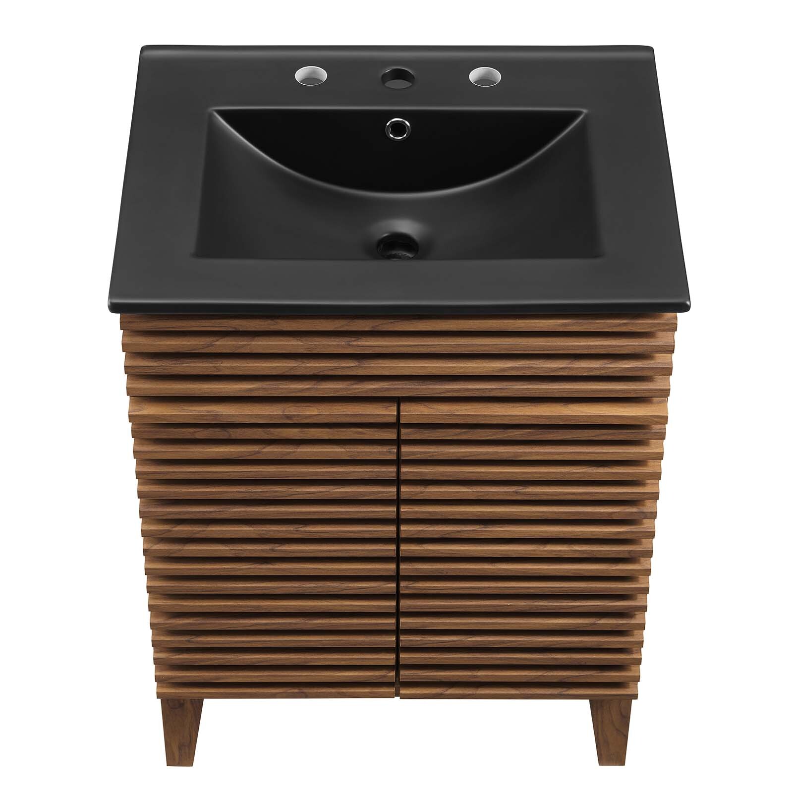 Modway Render 24″ Bathroom Vanity With Sink in Walnut Black