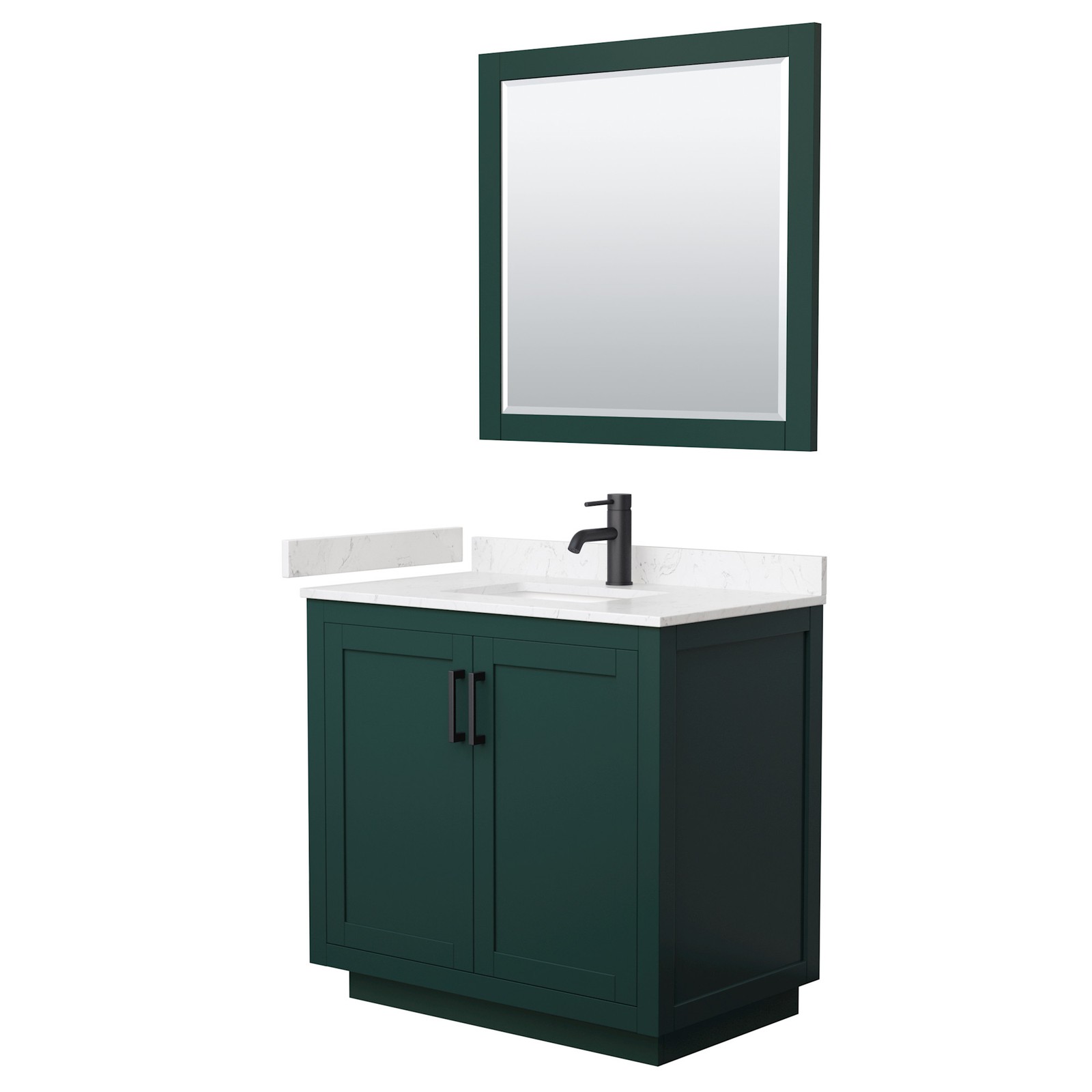Wyndham Collection WCF2929-36S-VCA-M34 Miranda 36″ – Dark Gray / Carrara