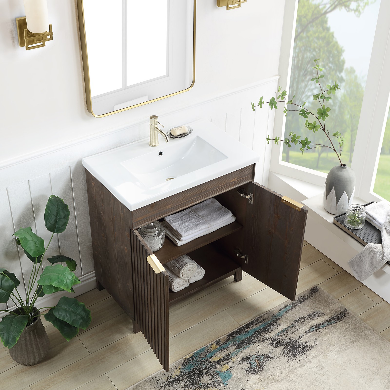 Miseno MV-NM-PALO30-WHT Palos 30″ – Spruce Antique Brown