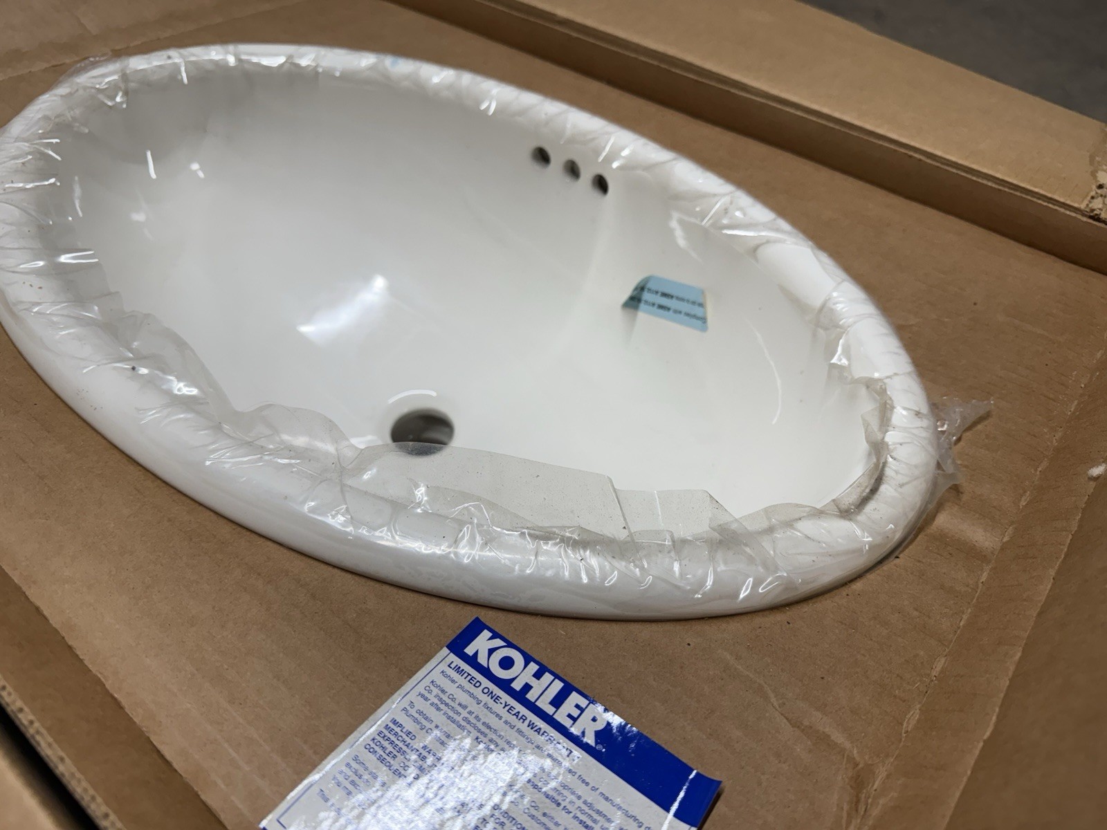 Kohler K-2220-96 VINTAGE Self-Rimming Lavatory SINK, BISCUIT. NEW
