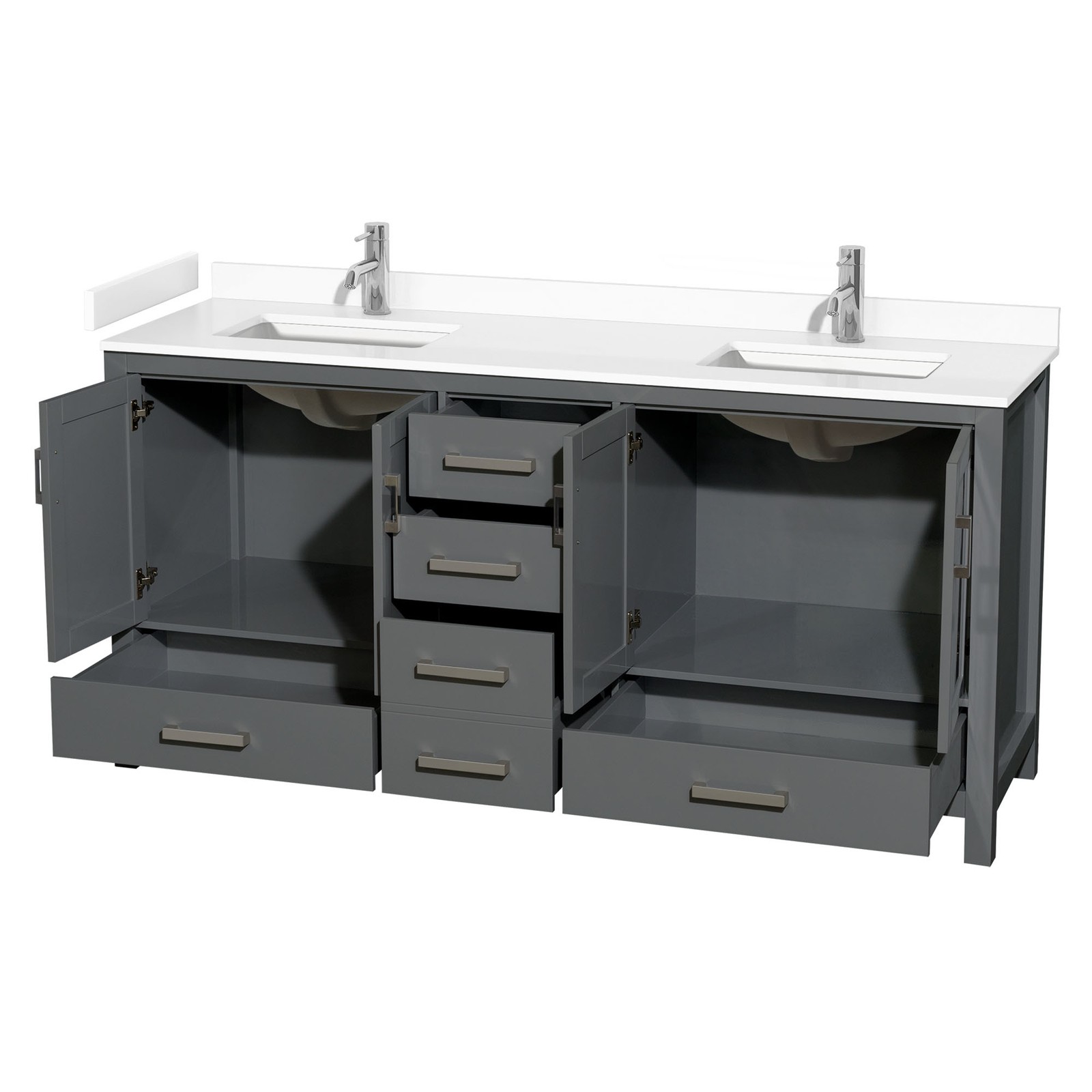 Wyndham Collection WCS141472D-VCA-MXX Sheffield 72″ – Gray / Carrara Cultured