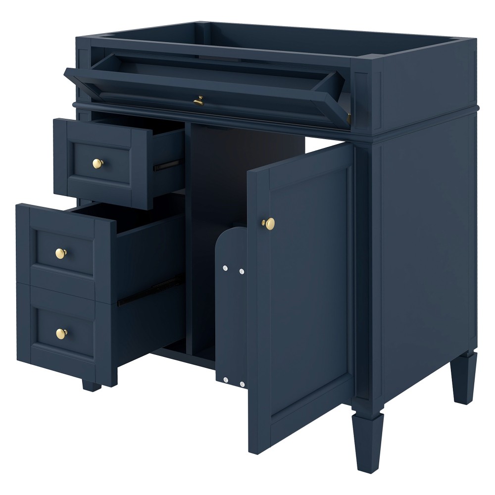 Vanity with no sink Two drawers One pull-out drawer