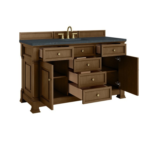 60″ James Martin Brookfield 547-V60S-HNO-3CSP Vanity Cabinet Charcoal Top
