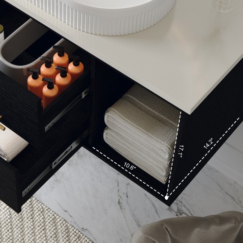 40 inch wide Floating Bathroom Vanity Ceramic Modern Sink Vanity For Bathroom
