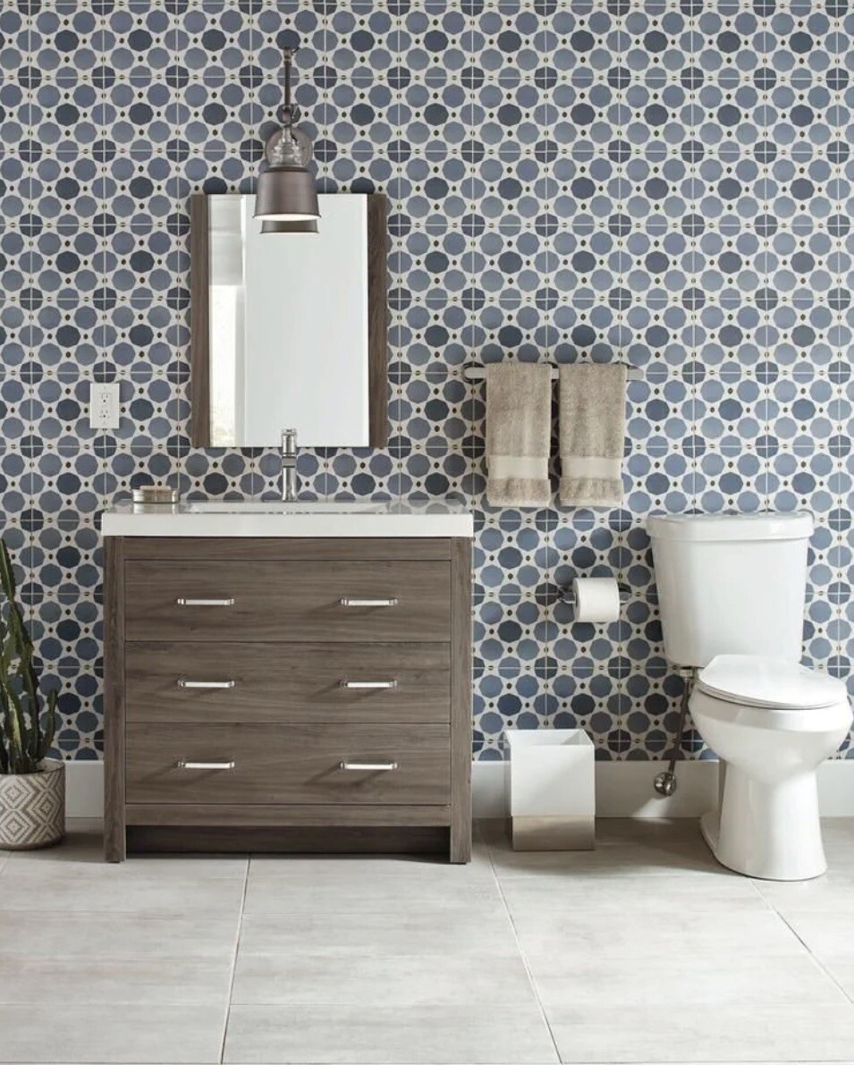 Glacier Bay 36” Vanity Combo With White Sink & Matching Mirror Bathroom Cabinets