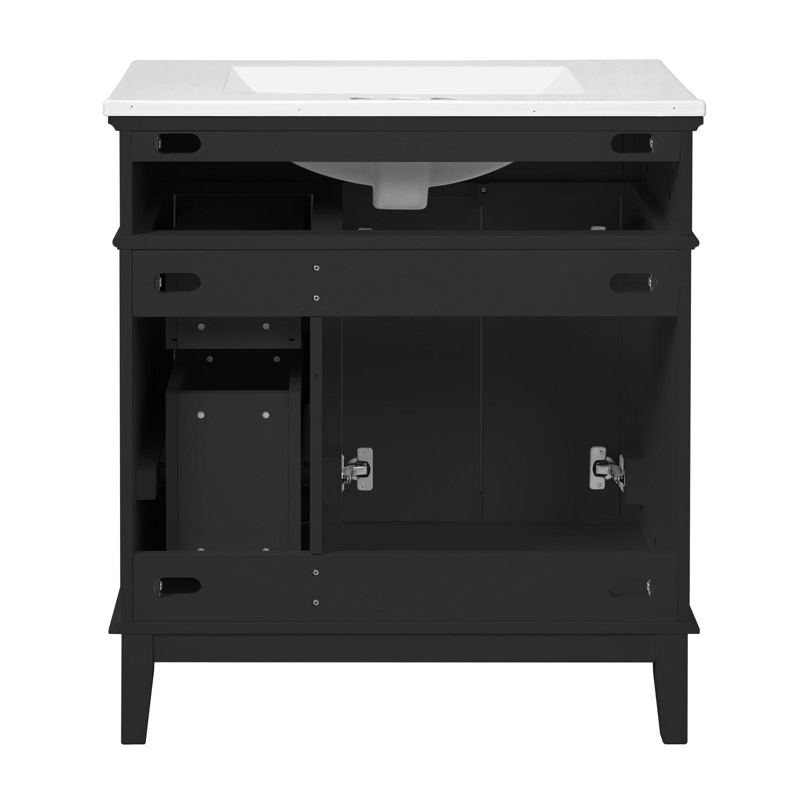 30″ Bathroom Vanity with Ceramic Sink, Soft-Close Doors & Drawers