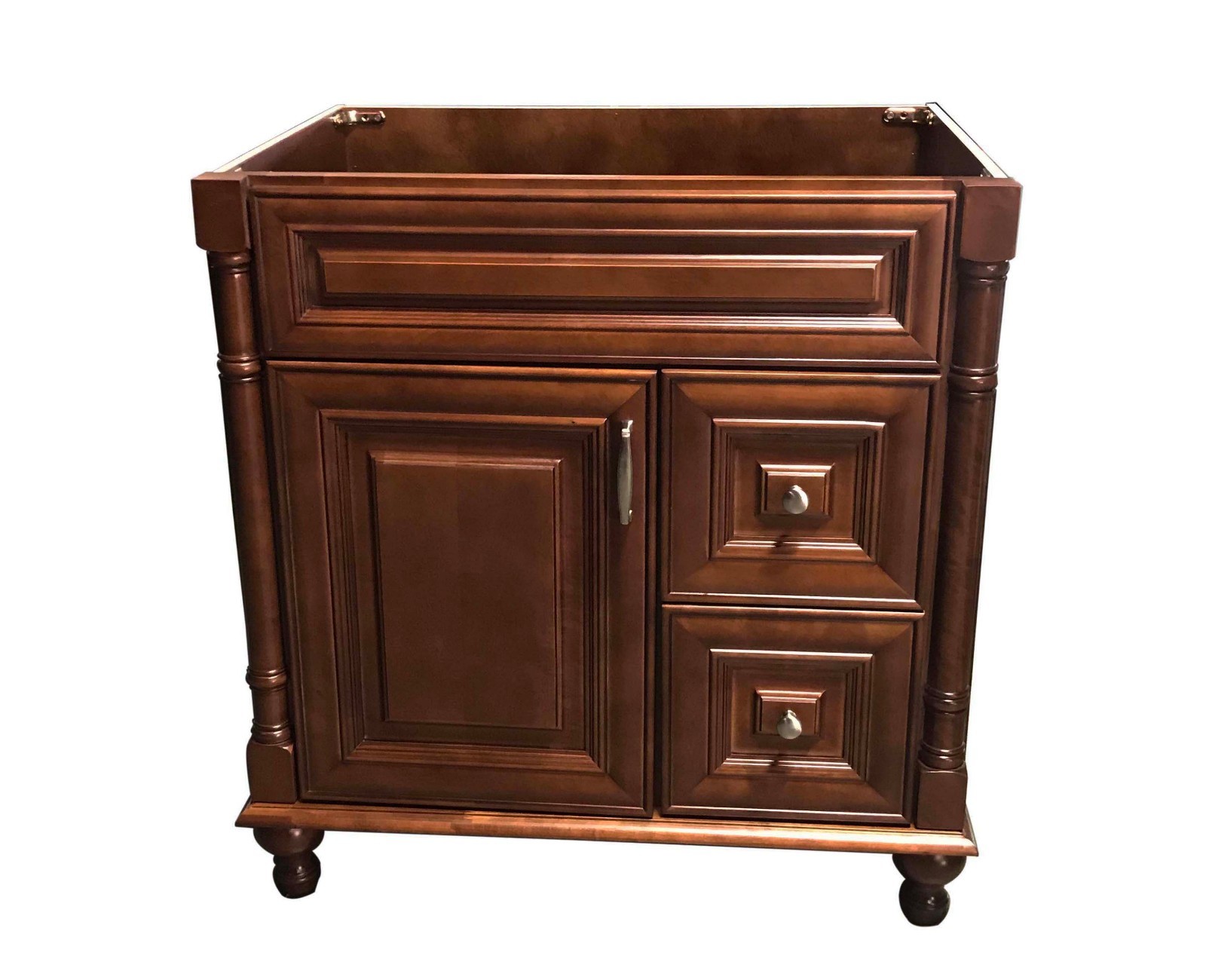 30″ Maple Walnut Single Bathroom Vanity Base Cabinet 30″ W x 21″ D x 32″H