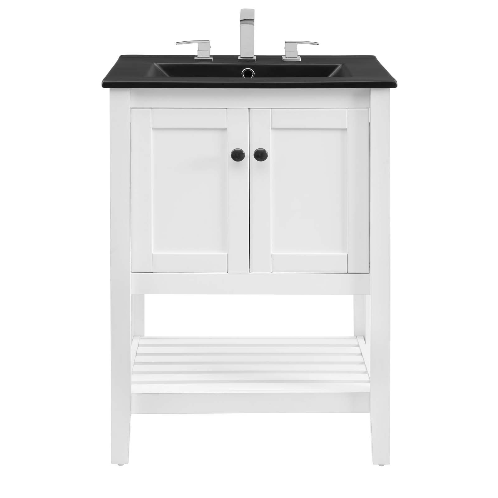 Modway Prestige 24″ Bathroom Vanity With Sink In White Black