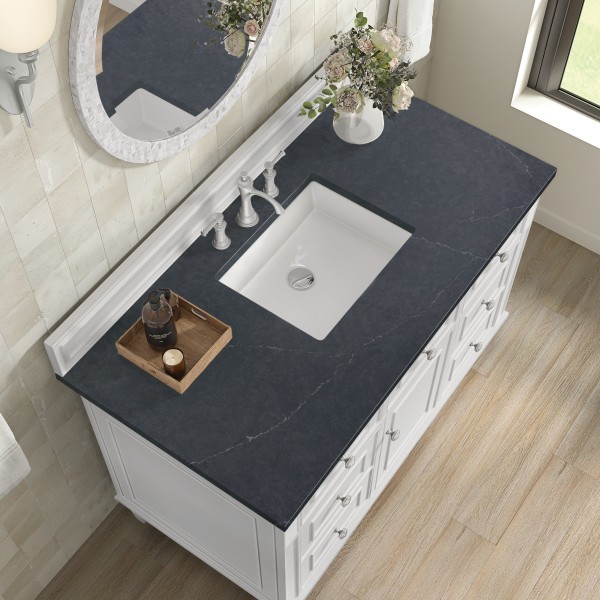 48″ James Martin Lorelai 424-V48-BW-3CSP Vanity Cabinet Charcoal Soapstone Top