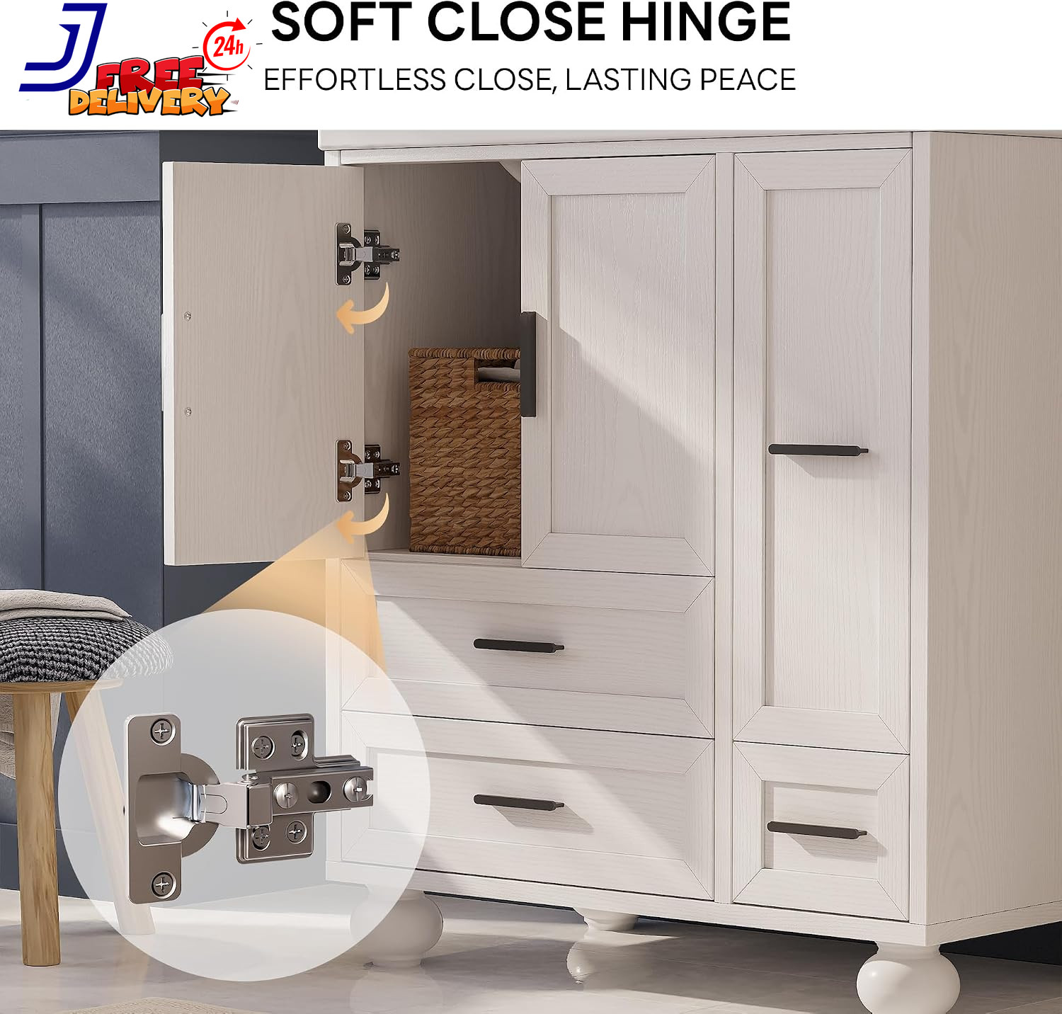 Modern 29.5″ Bathroom Vanity with Sink Hair Tool Drawer & Quick Assembly