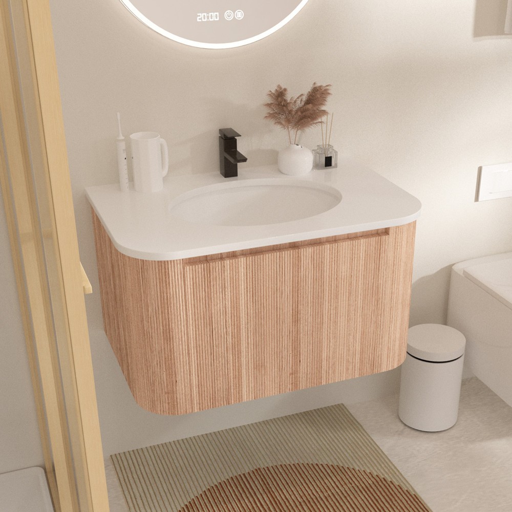 24″ 30″ Floating Vanity Cabinet with Sink, Wall Mounted Bathroom Vanity, Drawer