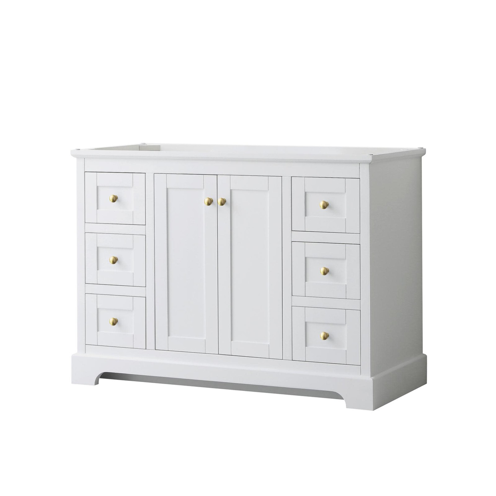 Wyndham Collection WCV232348SCXSXXMXX Avery 48″ Single – White / Brushed Gold