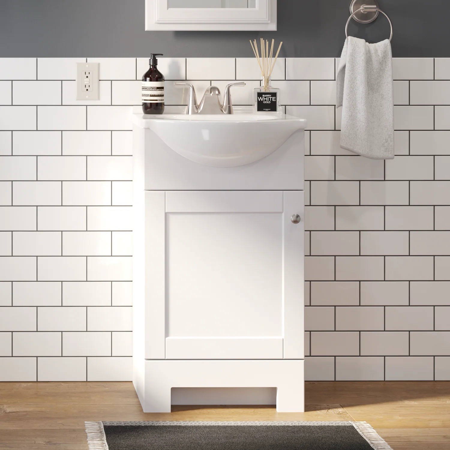 18.5″ Single Bathroom Vanity with Cultured Marble Top