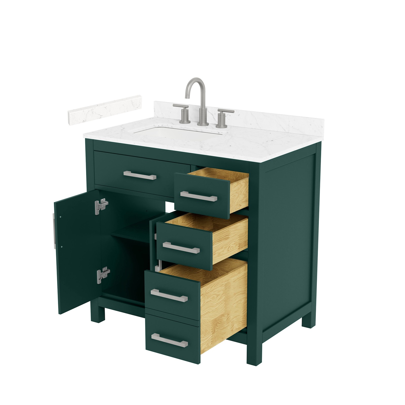 Wyndham Collection WCG242436S-VCA3-US3MXX Beckett 36″ – Green / Carrara Cultured