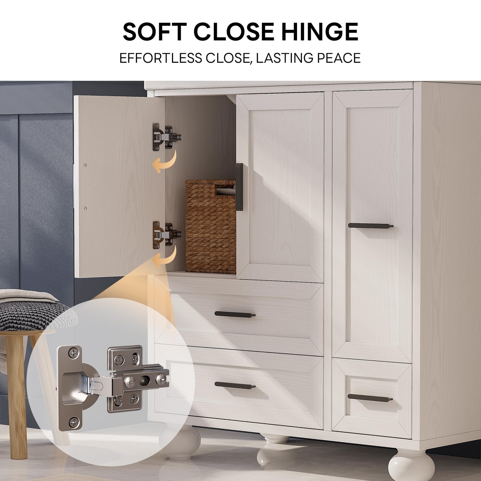 29.5″ Bathroom Vanity with Sink, Hair Tool Drawer, 4 Solid Legs, 4 Drawers 2 …