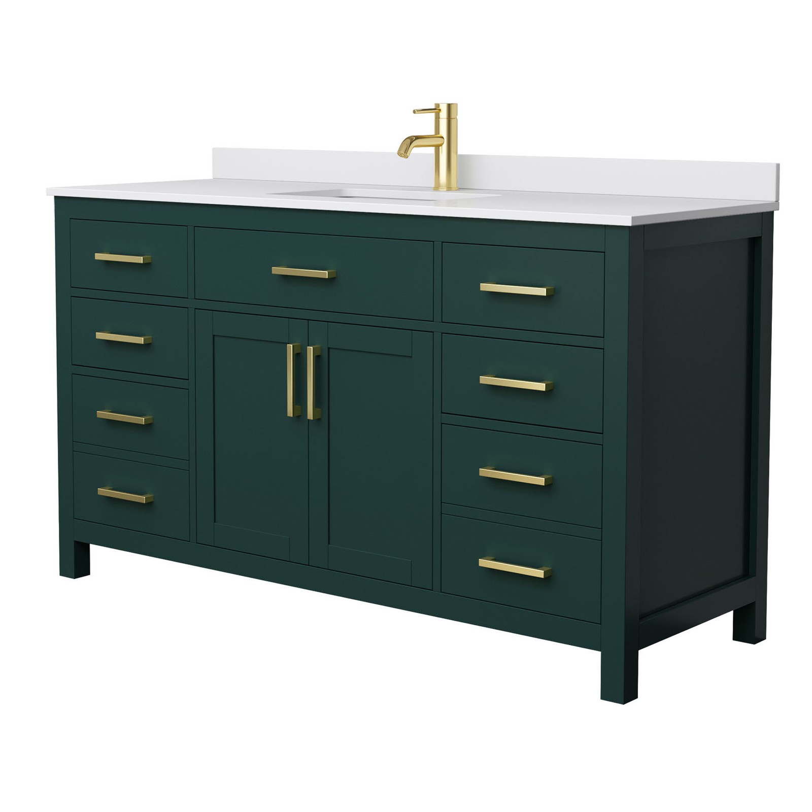 Wyndham Collection WCG242460S-UNSMXX Beckett 60″ – Green / Carrara Cultured
