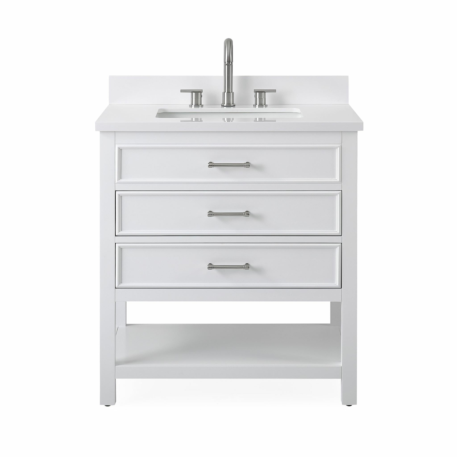 30 inch White Finish Single Sink Bathroom Vanity – Felton SKU # 7206