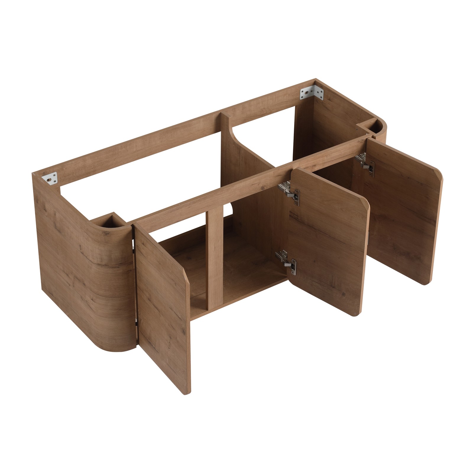 48″ Plywood Floating Wall-Mounted Bathroom Vanity Resin Sink 3 Soft-Close Doors