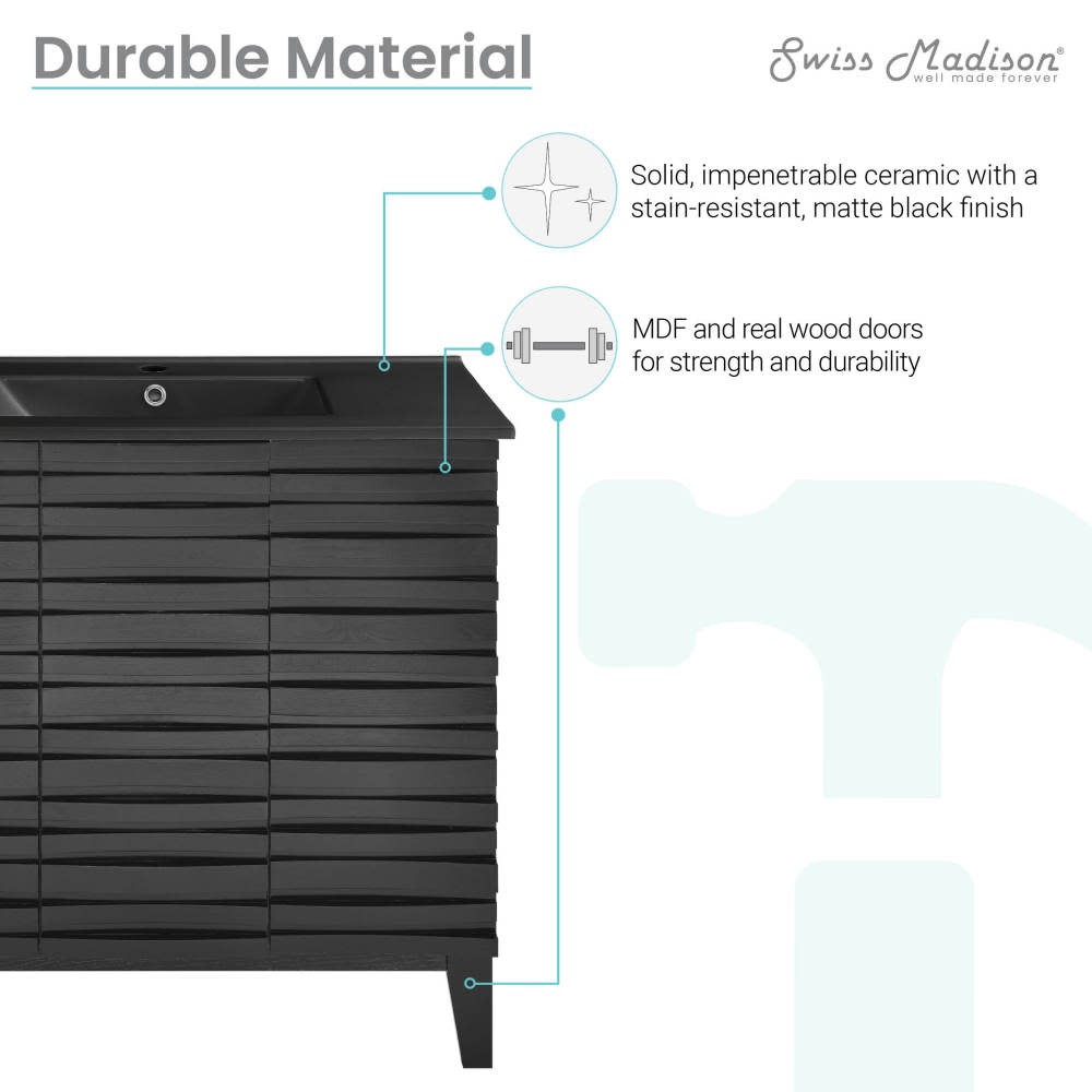 Swiss Madison SM-BV471 Cascade 36″ – Brown Oak / Matte Black