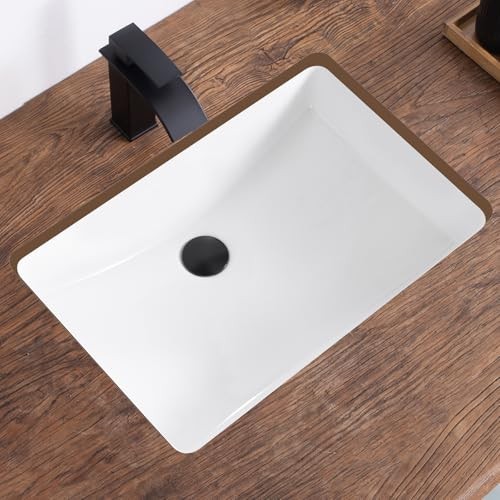 White Ceramic 24″ Undermount Bathroom Sink – Rectangular – 23.8″x16.3″
