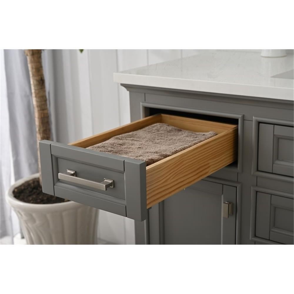 Design Element Milano 48″ Solid Birch Hardwood Single Vanity in Grey