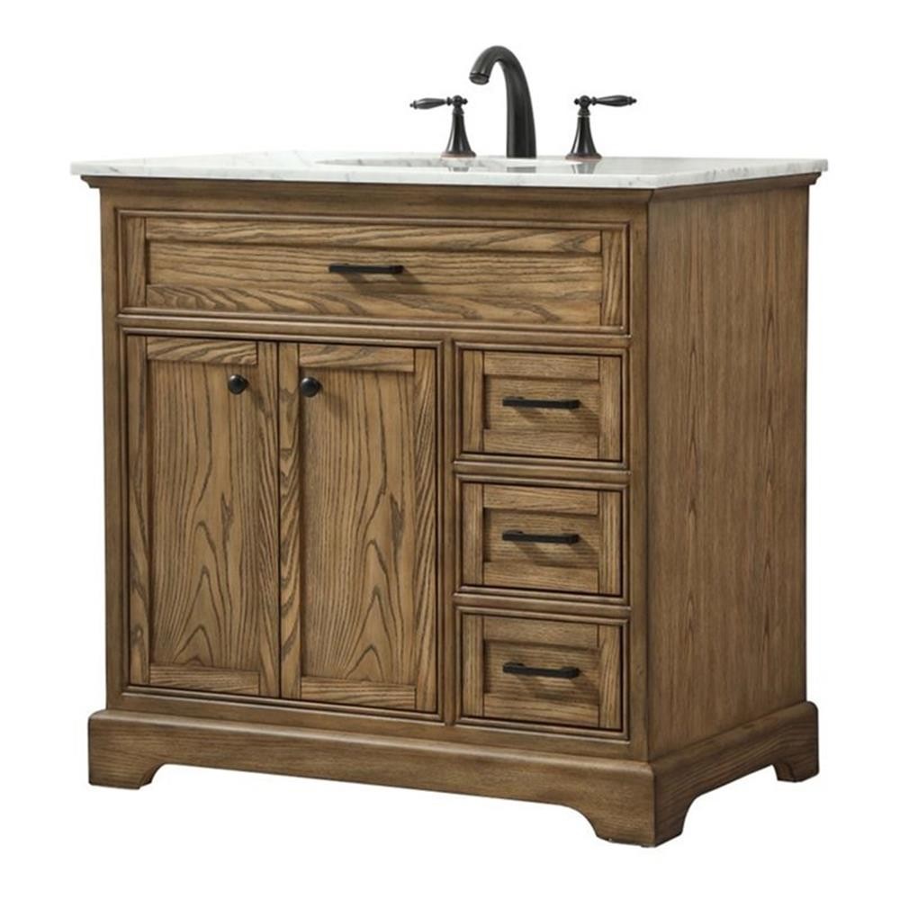 Elegant Decor Americana 36″ Aluminum Alloy Single Bathroom Vanity in Driftwood
